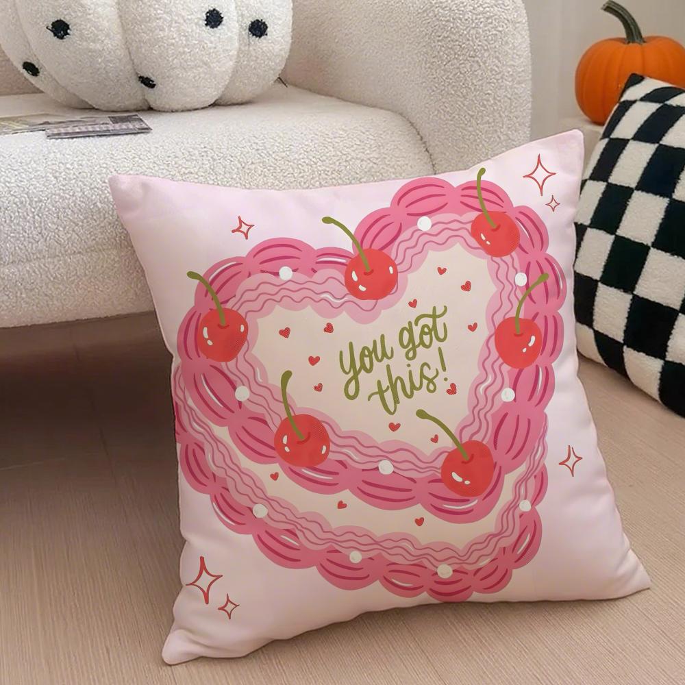 Valentines Day Gift with Heartshaped Pattern Cushion Cover Throw Pillow Cover Hidden Button Durable Polyester Chair Cushion