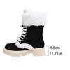 Women's Mid-Calf Thick-Sole Winter Insulated Fur-Lined Snow Boots Anti-Slip, Durable, Casual Athletic Cotton Boots