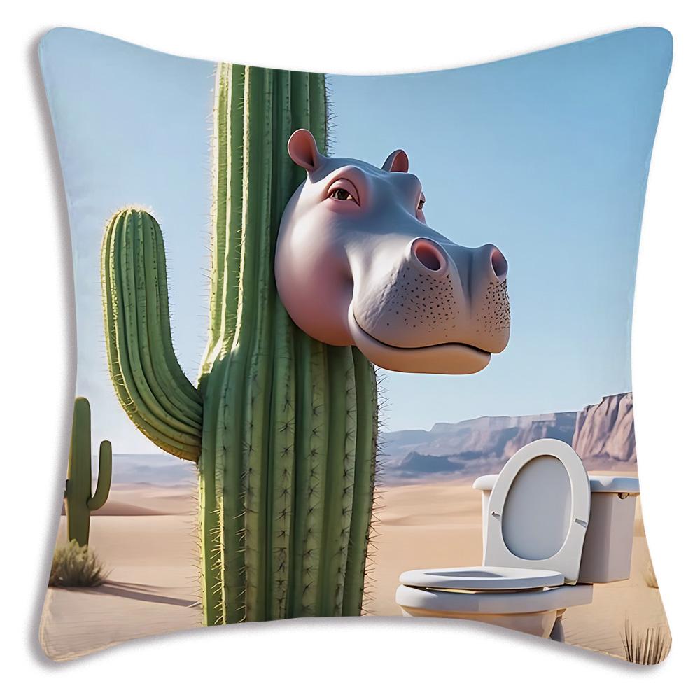 Cute I-Italians brainrots Pillow Covers Cartoon Sofa Decorative Home Double-sided Printing Short Plush Cute Cushion Cover