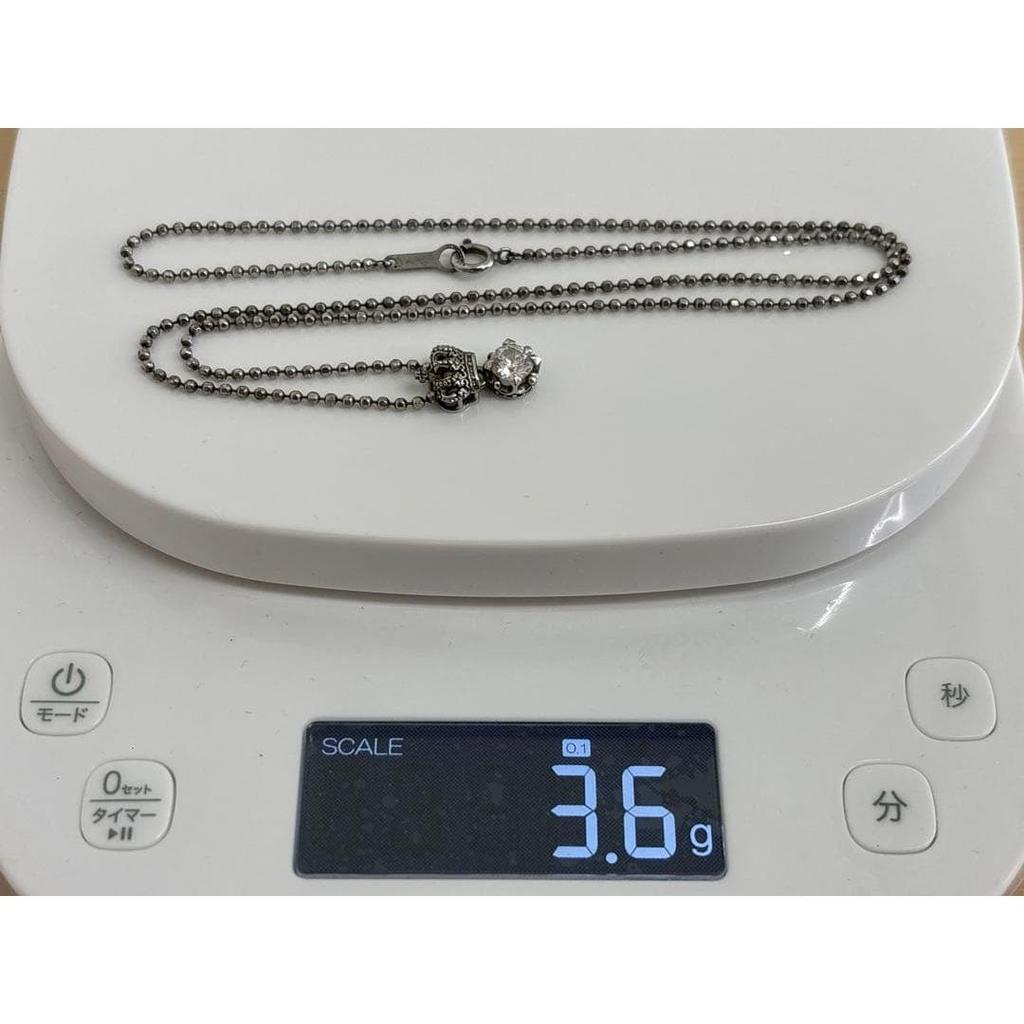 Used Justin Davis Crown Necklace Silver 925 Ball Chain
