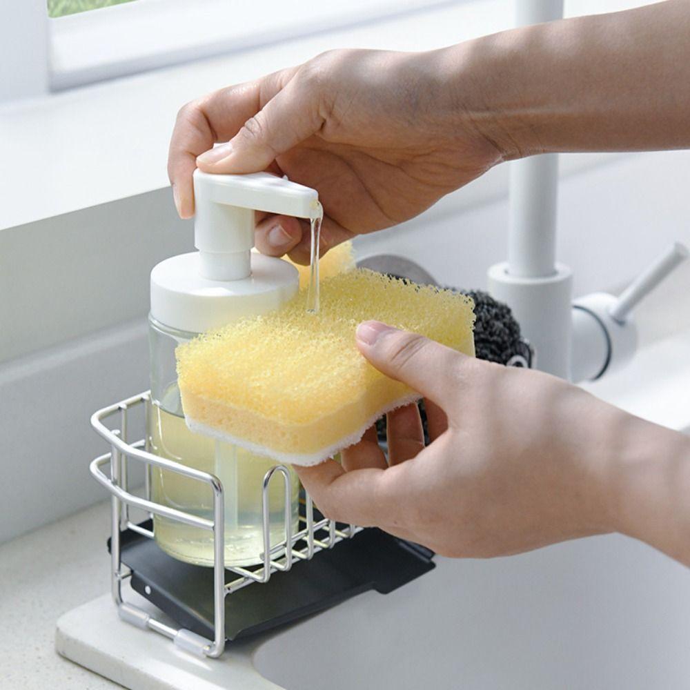 with Drain Tray Kitchen Drain Rack Rust-proof Sink Sponge Rack Dish Drying Rack  Countertop