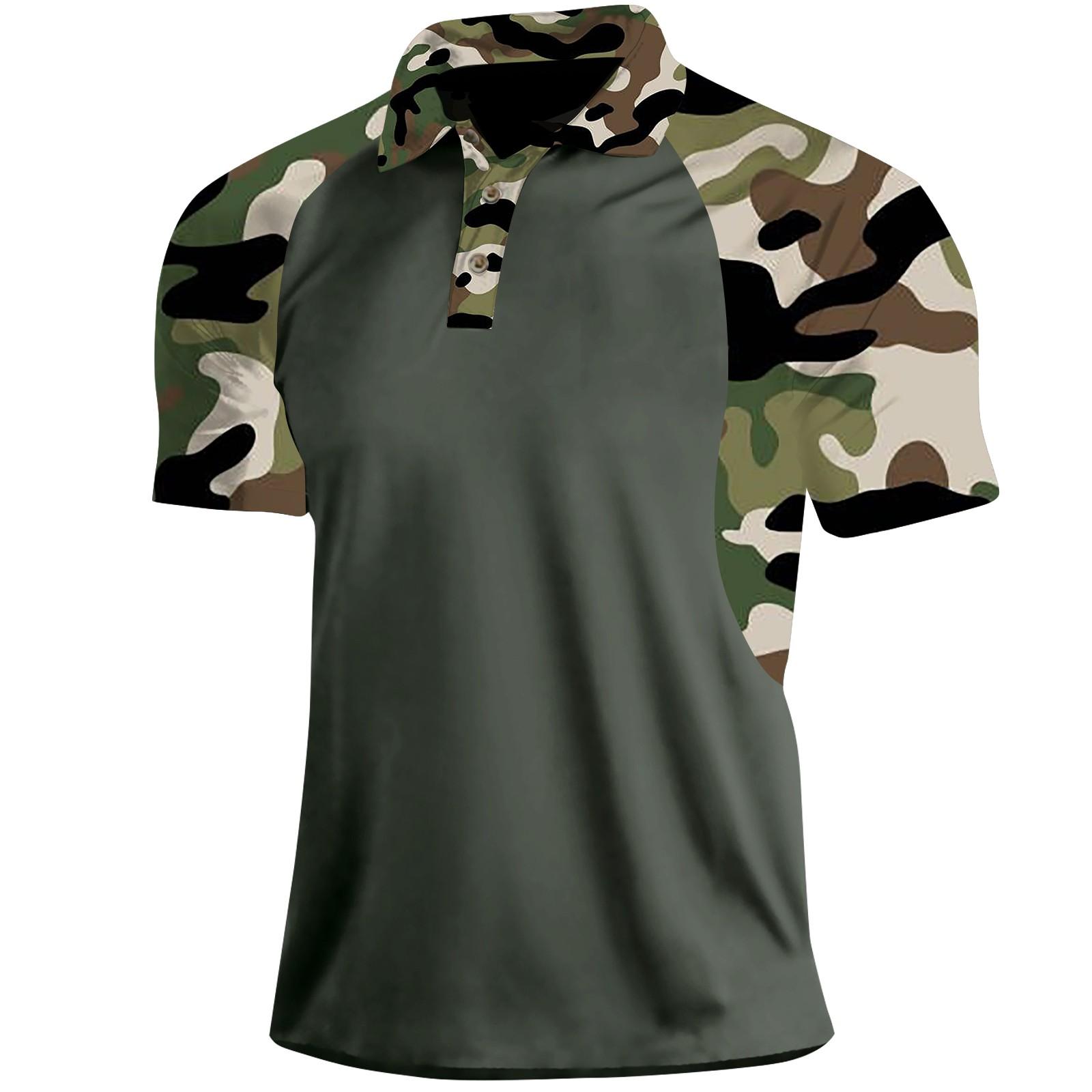 

Чоловіча літня футболка з камуфляжним принтом і коротким рукавом XXXXXL