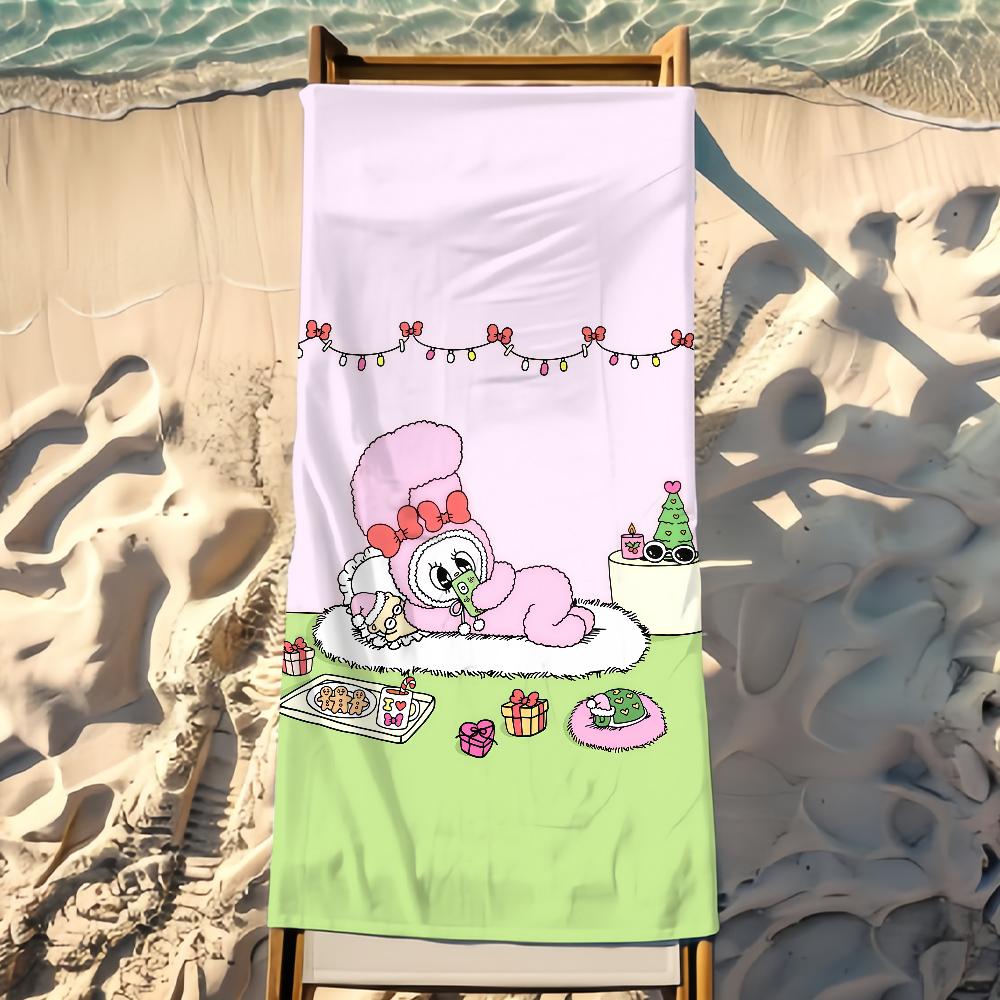 Brand E-Esther Cute B-Bunny Rabbit Beach Towel Travel Lightweight Skin Friendly For Pool Beach Camping Cruise Summer