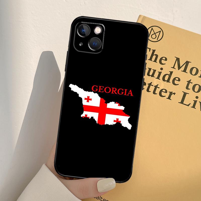 Georgia Flag Phone Case For iPhone 17 16 14 13 12 11 15 Pro Max mini XR 16e 15 16 Plus 17 Air Full Cover