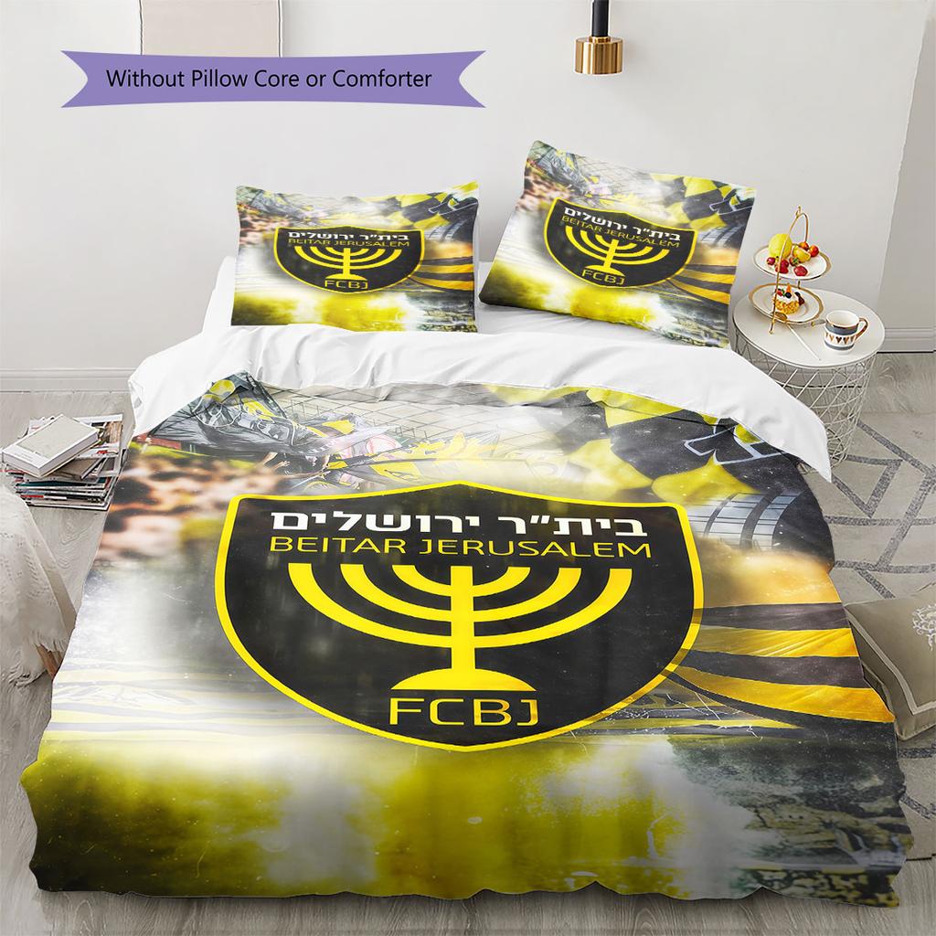 Beitar Jerusalem Pattern Bedding,Quilt Set Quilt Cover Pillowcase Home Birthday Gift(1 * duvet cover + 2 * pillowcase, without core)