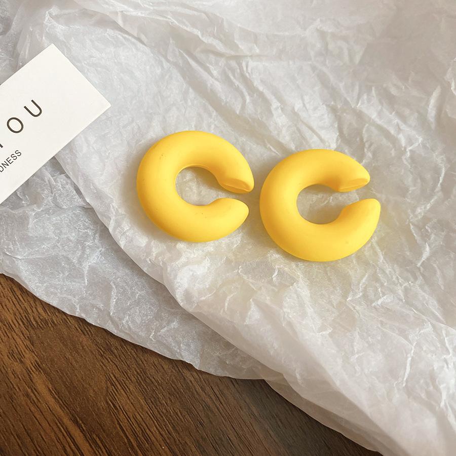 

Стильный круглый клипс на козелок, простой и свежий дизайн, высококлассные серьги, женские серьги с характером