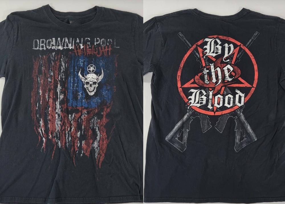 

Drowning Pool Hellelujah By the Blood Футболка с принтом с обеих сторон Полный размер BS587 Унисекс Футболка L