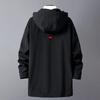 Autumn Large Size Fashion Solid Color Mid-length Hooded Windbreaker