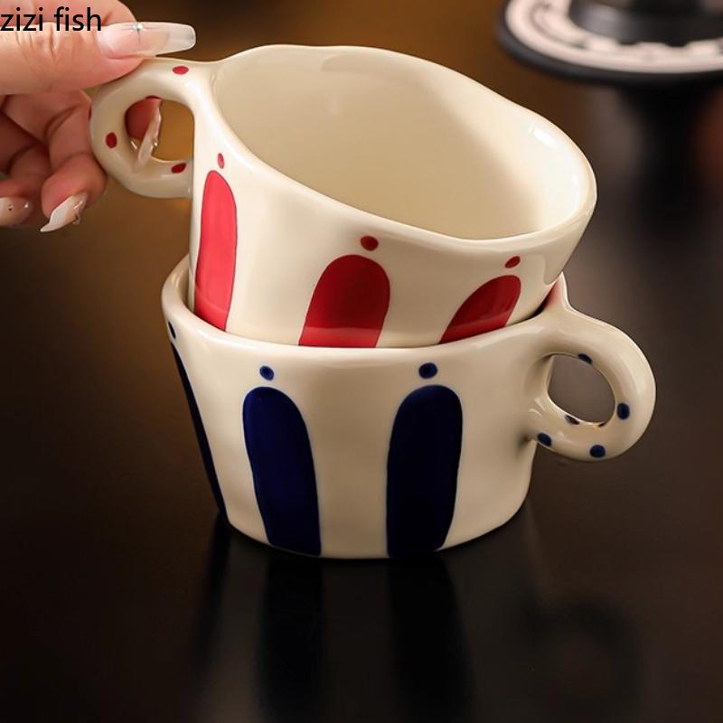 Linear Ceramics Breakfast Cup Couple's Water Cup Coffee Cups Salad Oat Yogurt Cups Milk Mug Afternoon Tea Mug Juice Mugs