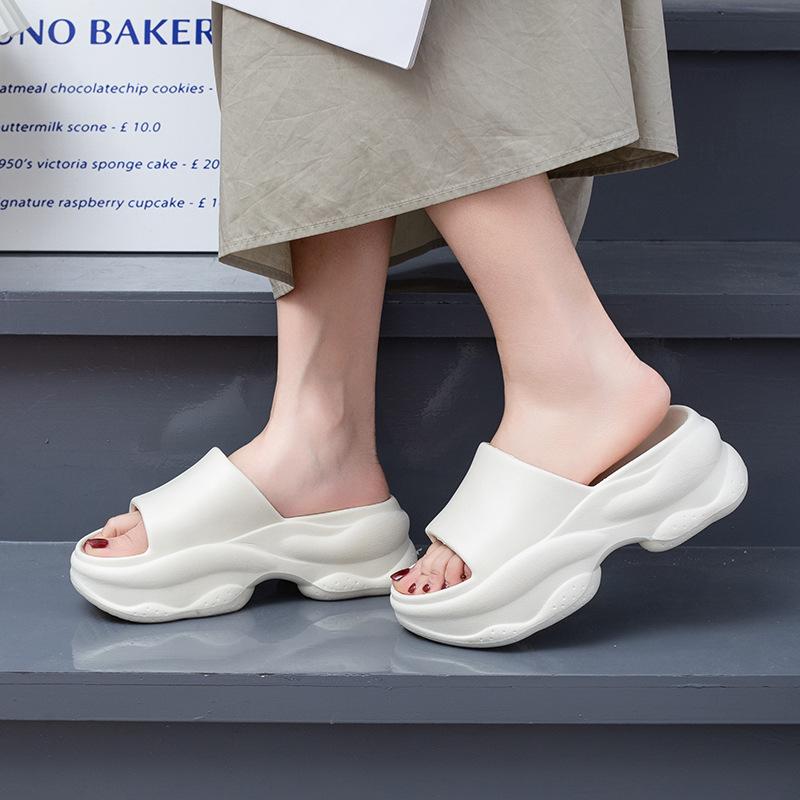 Fashion Summer EVA Platform Slippers Woman High Increase Shoes Bathroom Slides Antiskid Muffin Sandals Femme Slip On Pantuflas Flipflops