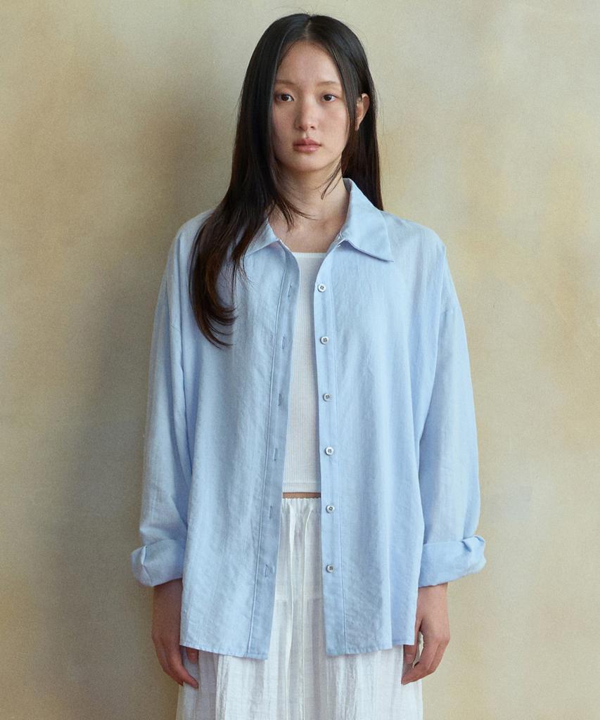Wednesday Oasis For Woman Daylight Stripe Shirt_Sky Blue(Wb6Sh08)