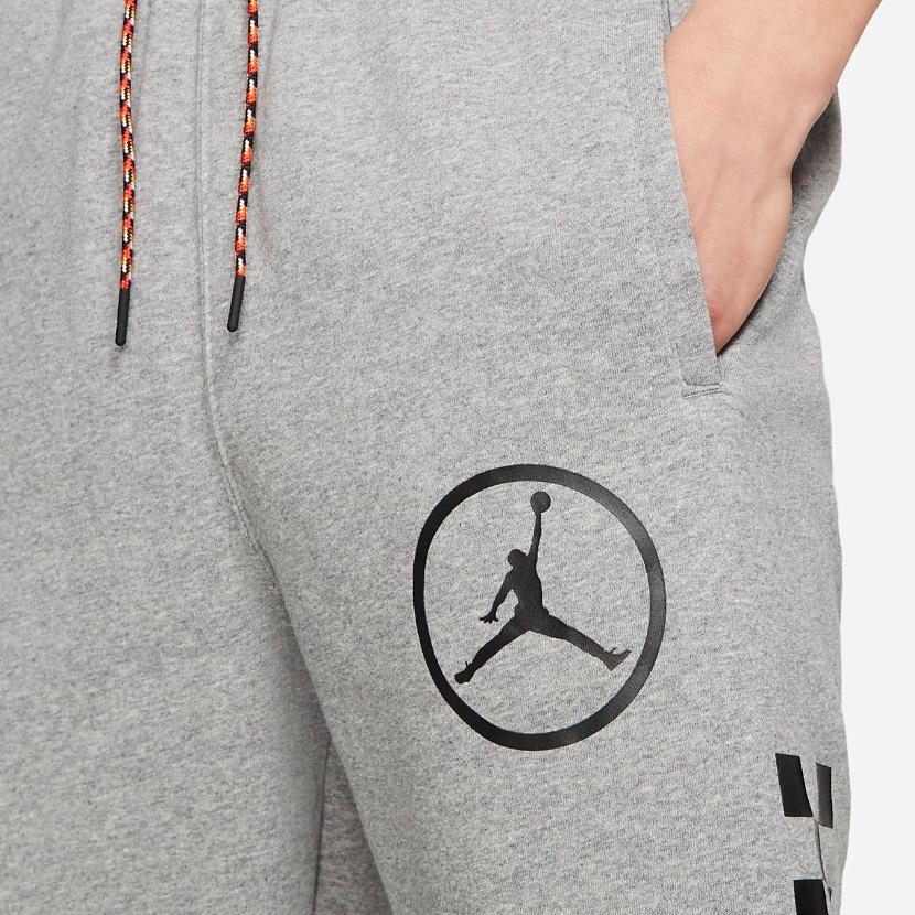 Jordan Large Logo Fleece Joggers Men Bottoms Grey CV2980-091