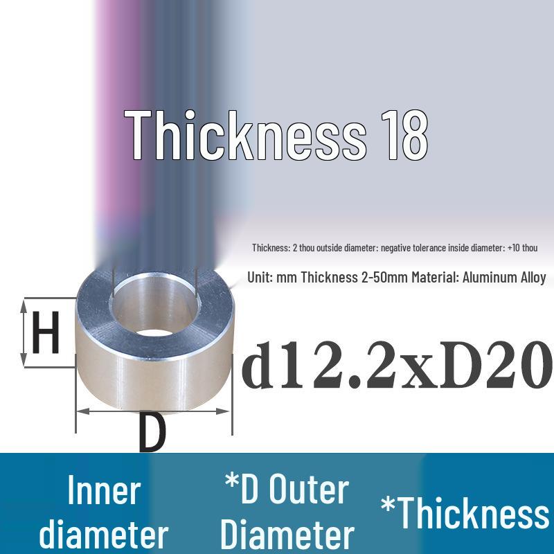Außen-Ø 20mm Aluminiumlegierung Flache Unterlegscheibe Abstandshalter mit M6/M8/M10/M12 Innenloch - Metallwellenbuchse Isoliersäule.