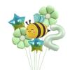6Pcs Bee Daisy 40Inch Number Foil Balloon Set 1-9 Years Old Birthday Anniversary Graduation Baby Shower Party Decoration