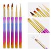 5pcs Nail Art Metal Handle Acrylic UV Gel Extension Builder Petal Flower Painting Drawing Brush Manicure Tools