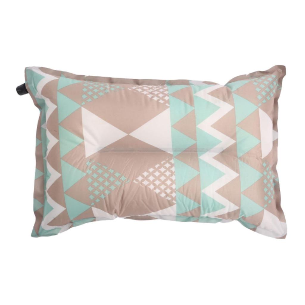 Uccellino Ethnic Air Pillow, Self-Inflating, Lightweight, Waterproof, Compact Storage, Outdoor Pillow, Travel Pillow (Light Blue)