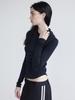 Holpeipeo Tight Ribbed Hoodie - Black
