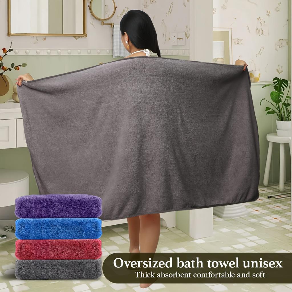 Plus Size Bath Towel for Curvy Women,Extra Large Soft Coral Fleece Body Towel 200x100cm Quick-Dry,Lightweight,Highly Absorbent