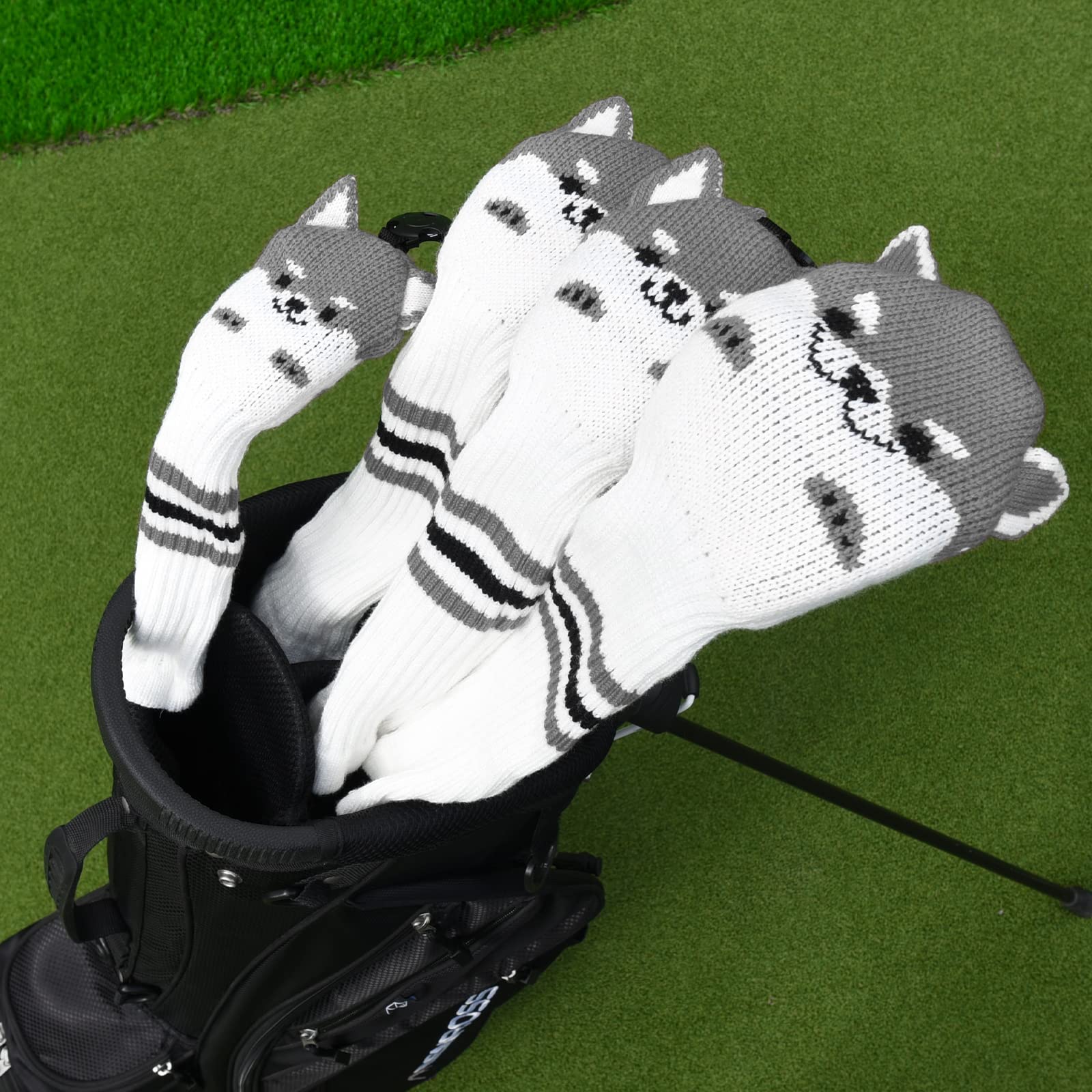 

Golf knit golf head club long Shiba Inu stuffed for two for fairway for for for set F F with number sock easy to put on and take gray cover, cover,