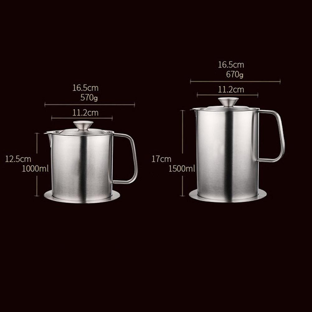 

1500Ml Stainless Steel Oil Pot with Anti-Drip Lid Leakproof Storage Container for Kitchen Cooking Oil Vinegar Soy Sauce Modern