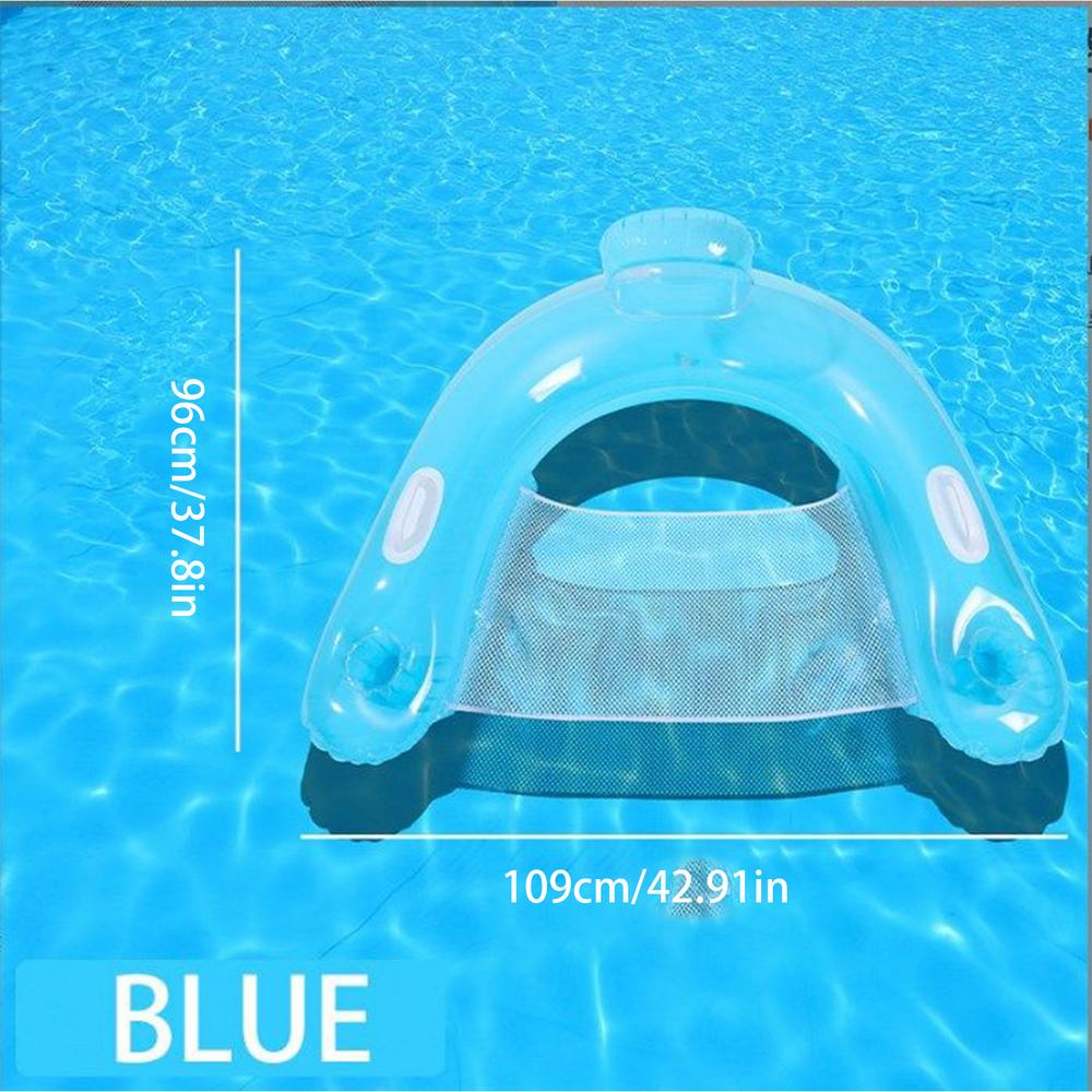 

Inflatable Pool Float with Cup Holders Pool Floaties Floating Pool Chair for Adults Swimming Pool Party Summer Water Fun синій