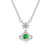 Cosmic Planet S925 Silver Necklace Does Not Fade Women's Natural Dangerous Materials Jade Premium Niche Clavicle Chain Daily Gift