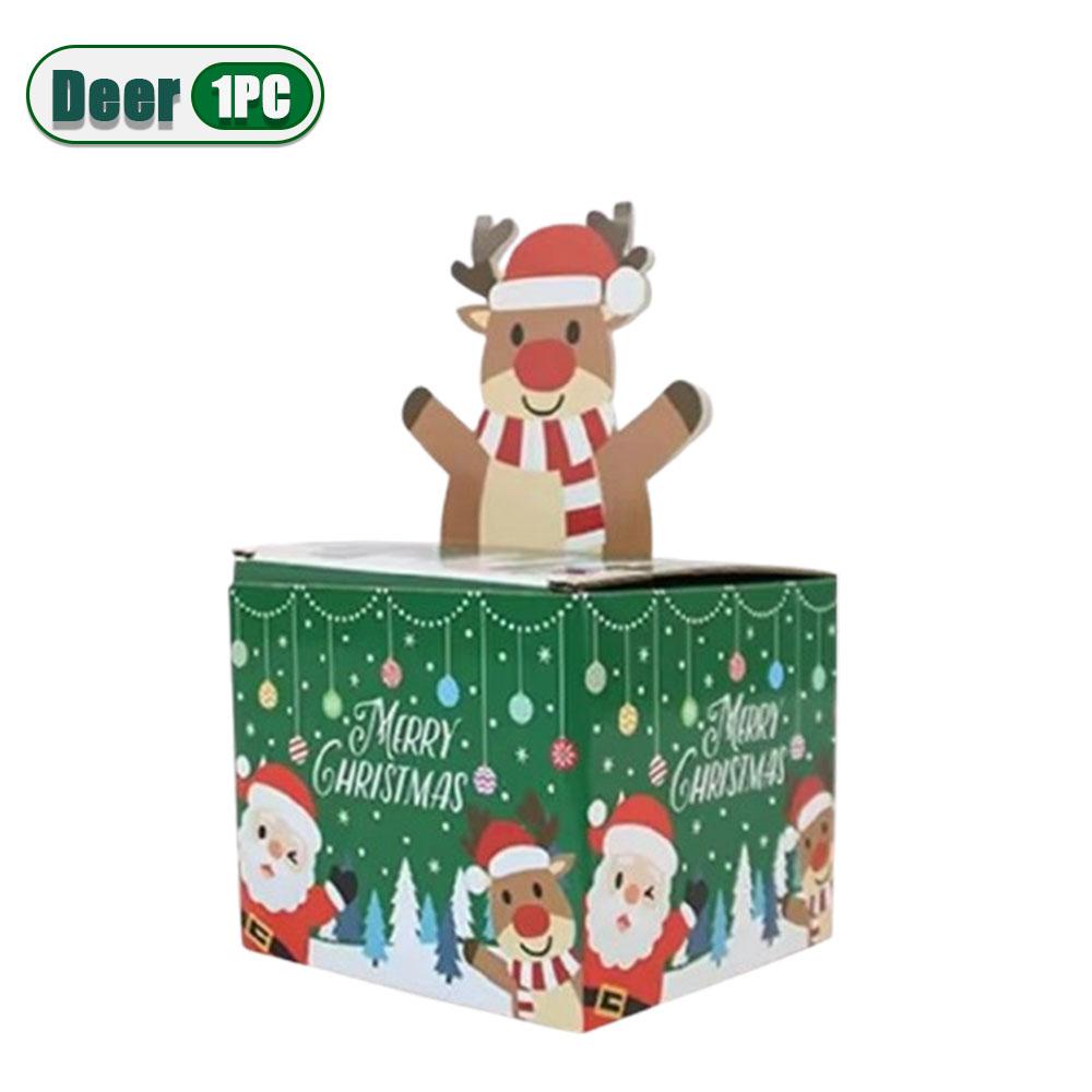 Christmas Surprise Box Festive Money Draw Gift Box with Santa Claus Elk Tree Pattern Holiday Party Supplies Home Decoration