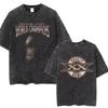 Rapper Chris Brown Breezy Bowl XX Tour  Vintage Washed Tshirts Men Women Hip Hop Fashion T Shirts Male Cotton Retro Tshirt