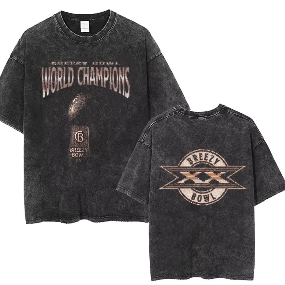 Rapper Chris Brown Breezy Bowl XX Tour  Vintage Washed Tshirts Men Women Hip Hop Fashion T Shirts Male Cotton Retro Tshirt