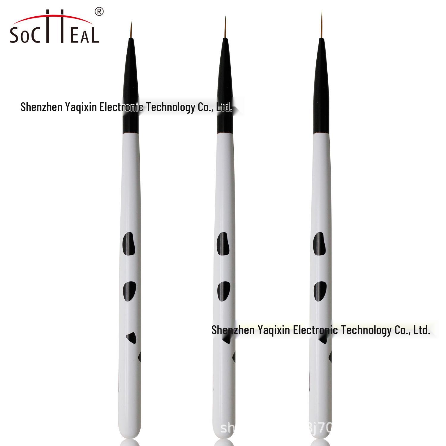 

Cow Print Wooden Handle Nail Art Liner Brush Set - 3 Ultra-Fine Brushes