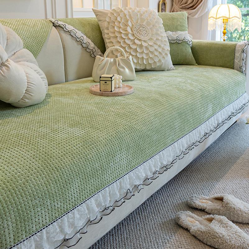 High-End Sofa Cushion Autumn and Winter Chenille Non-Slip Leather Cover Cover Cloth Cushion Four Seasons Universal