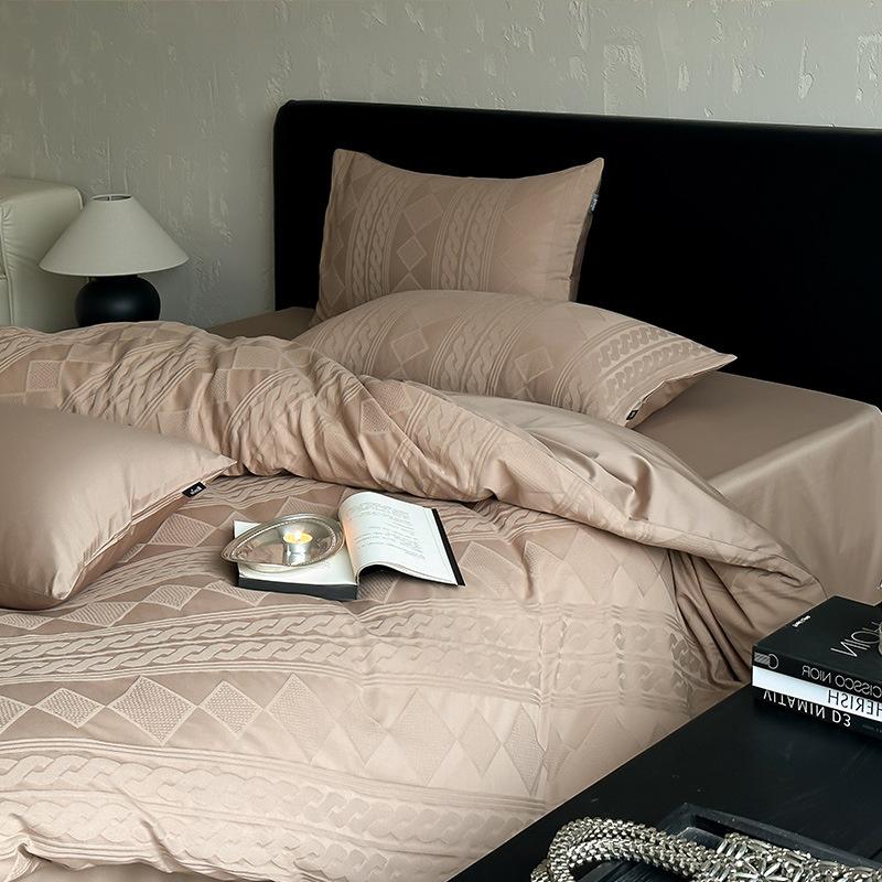 100 High-Grade Pure Cotton Four-Piece Set, Class A Maternal And Infant Grade Cotton Jacquard Quilt Set, Light Luxury Bedding Set