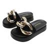 A Distribution of Large Chain Thick-soled Slippers Women's Summer Wear 2025 New Internet Celebrity Versatile Small Size 313233 Increase
