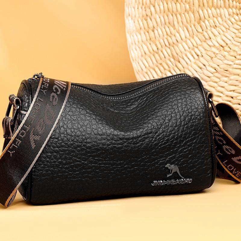 Real leather pillow women's bag versatile soft leather Boston bag stylish single shoulder mom bag crossbody bag