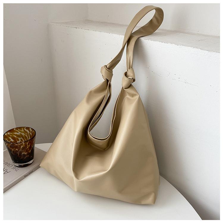 Simple Soft-faced Women's Big Bag 2025 Summer New Retro Fashion Trendy Large-capacity Solid Color Shoulder Messenger Bag