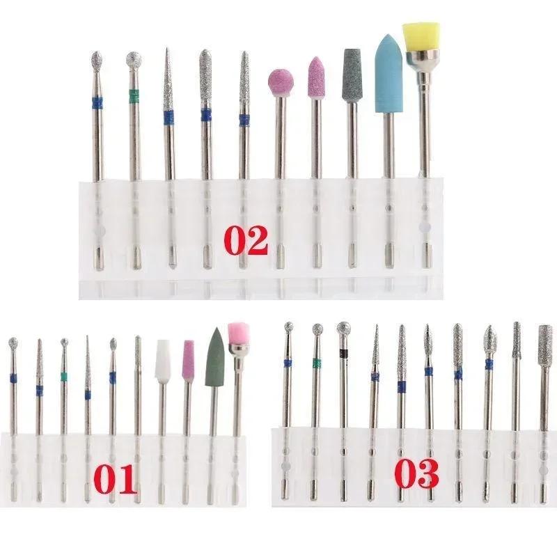

10 шт. профессиональных алмазных фрез для маникюра, твердосплавные фрезы для ногтей, наборы инструментов, аксессуары для ногтей 2