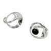 Artistic Irregular Black Onyx Ring Elegant Adjustable Opening Finger Accessories Geometric Twist Rhinestones Ring