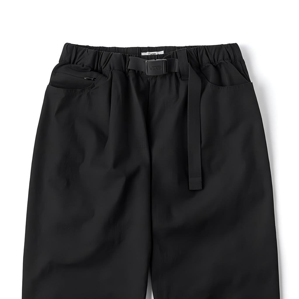 Vans Solid Color Woven Training Casual Mid-Rise Knitted Sports Pants Women Bottoms Black VN000H32BLK