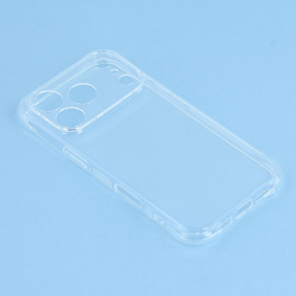 For iPhone 17 Pro Max Case 2.0mm TPU Clear Phone Cover with Tempered Glass Screen Protector