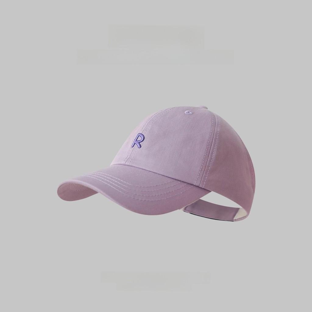R Letter Embroidery Caps Fashionable Versatile Shading Outdoor Hats Activities
