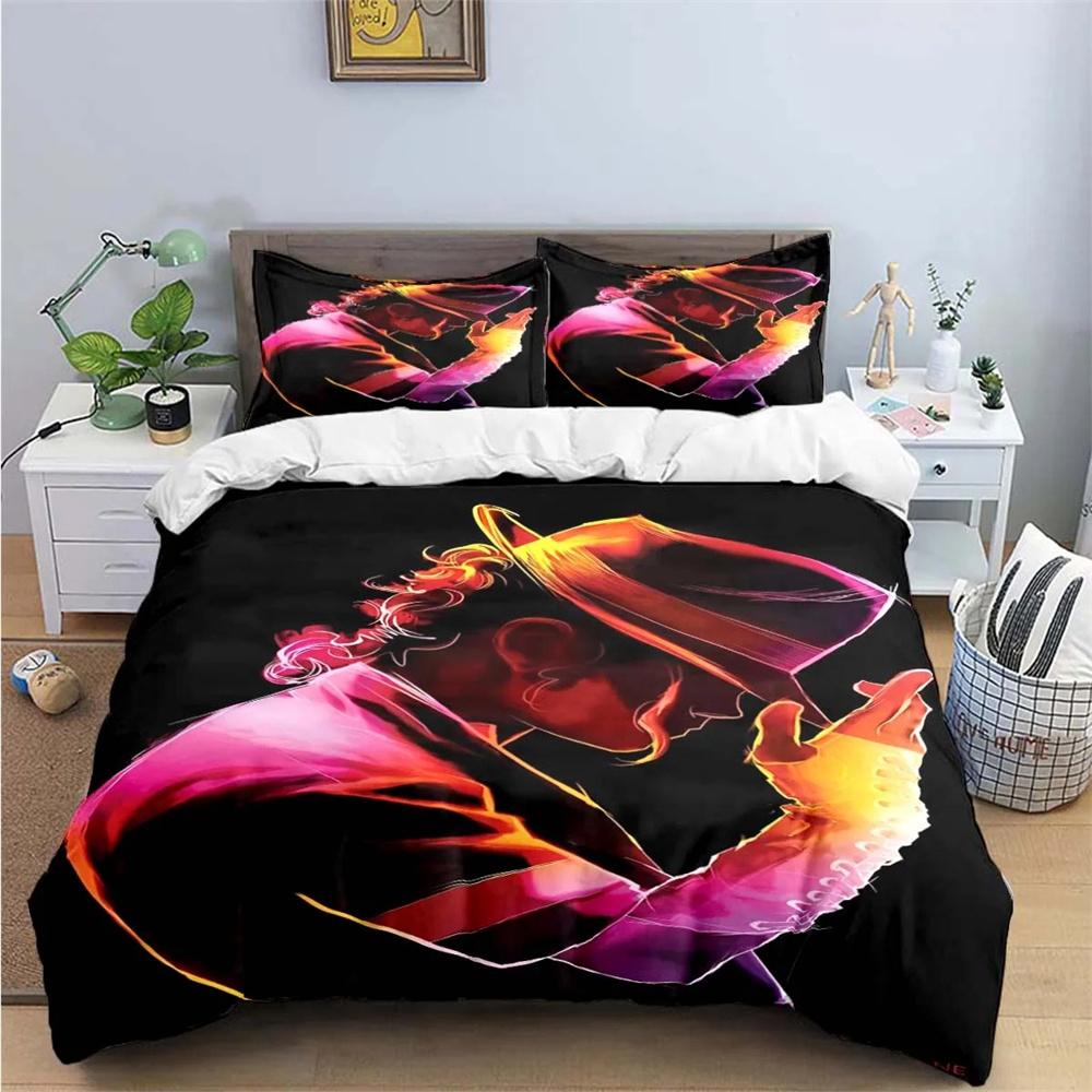 Exquisite Fashion M-Michael-Jackson Printing Bedding Set Duvet Cover Comforter Bed Youth Kids Girl Boys Birthday Gift
