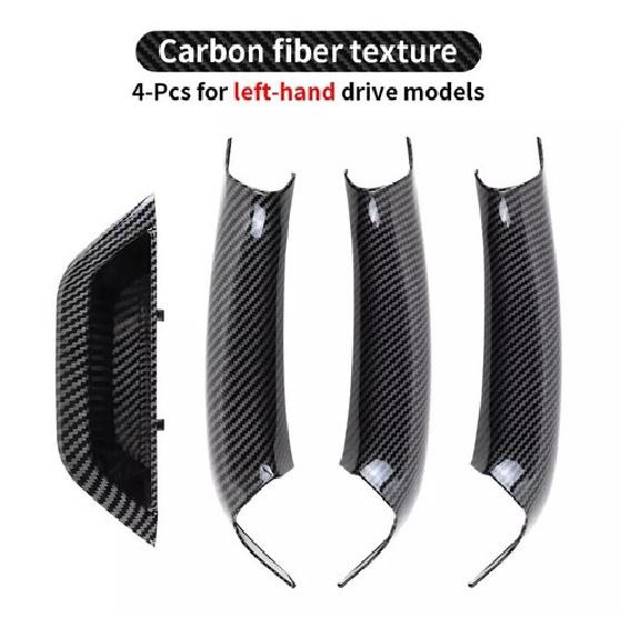 For BMW X3 F25 X4 F26 Black Beige Carbon Interior Door Handle Panel Cover Trim