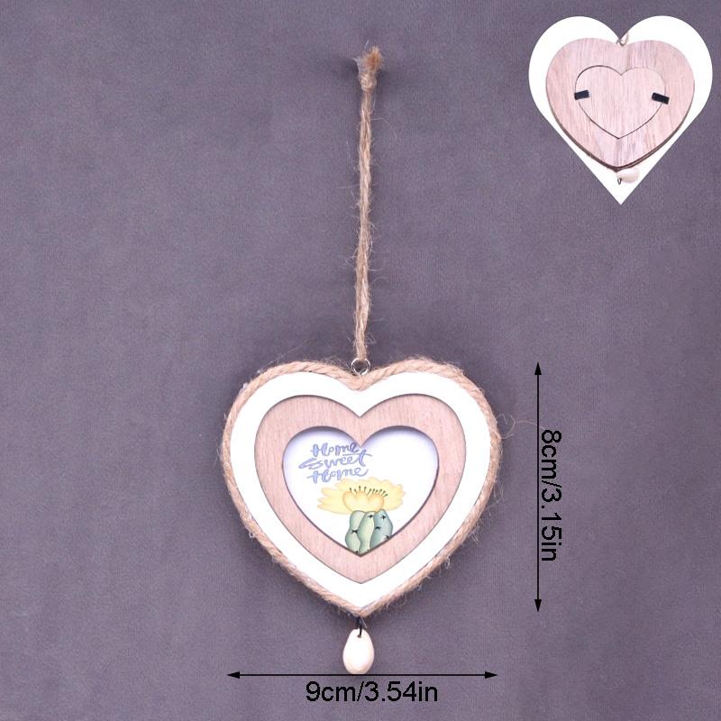 1pc Decorate Tree Hanging Decorations Gifts Home  ? Wooden Photo Frame Pendant Ornaments Prop