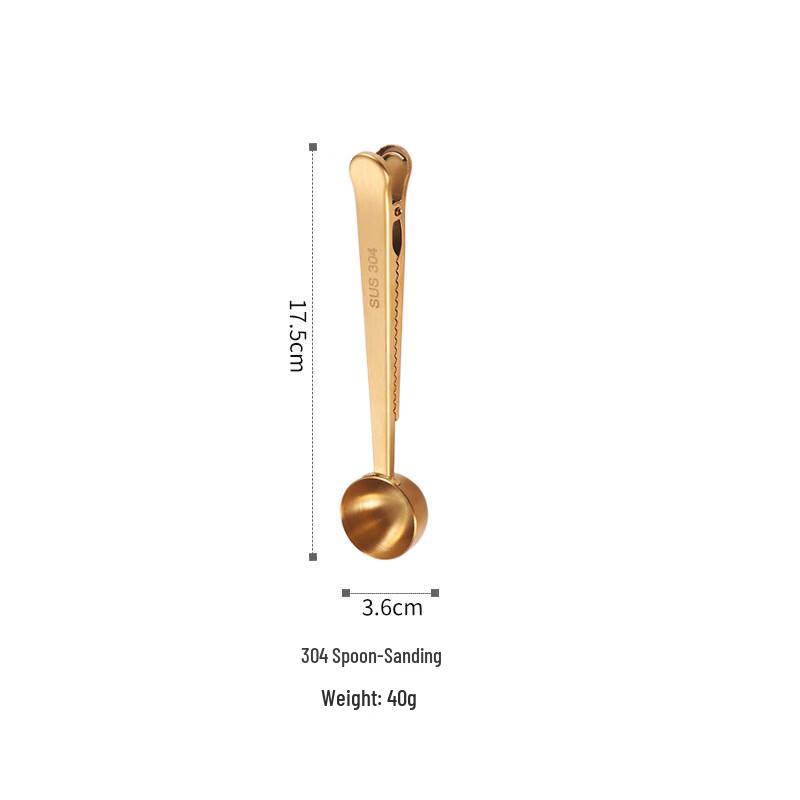Stainless Steel Coffee Scoop & Bag Clip Set