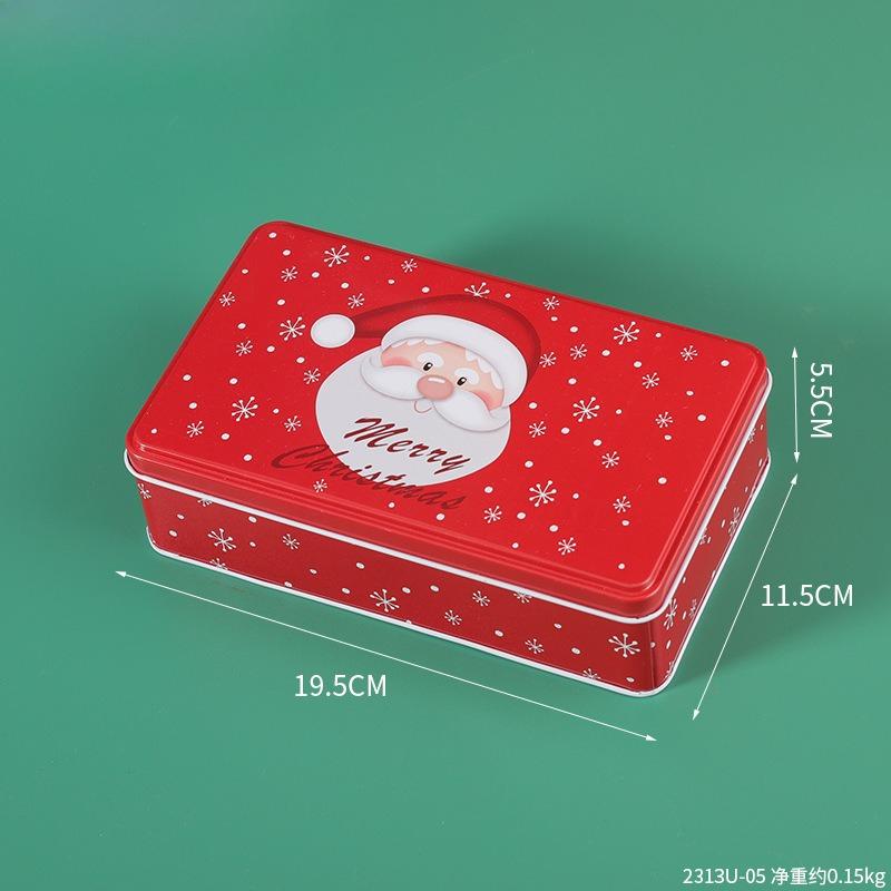 Cartoon Christmas Candy Storage Box Tin Box Container with Lid Flip Top Tin Candy Jewelry Gift Tin Cans Storage Organizer Decor