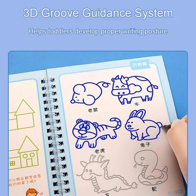 Grooved Number Tracing & Pen Control Practice Workbook For Preschoolers: Kindergarten Prep Handwriting, Drawing