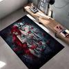 Gothic Skeleton Embrace with Red Roses Rug - Non-slip Rug Suitable for Living Room and Bedroom Sofas