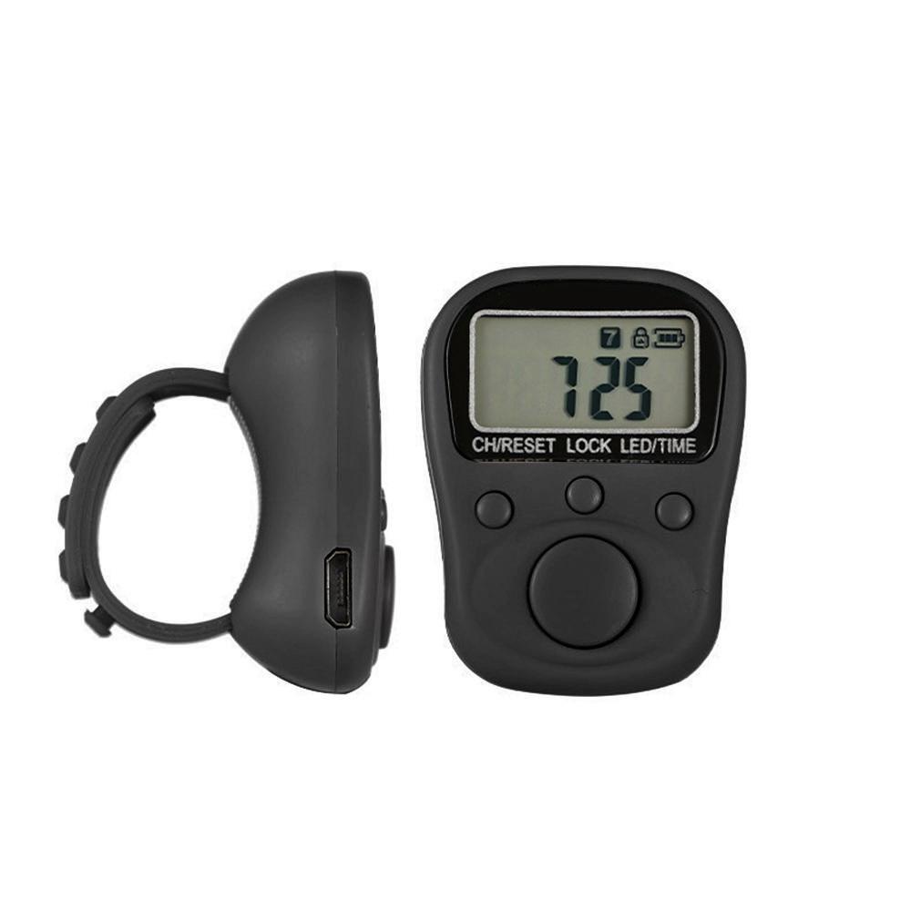 Adjustable Finger Ring Electronic Counter 7-Channel Backlit Function Counter with Locking Rechargeable Counter