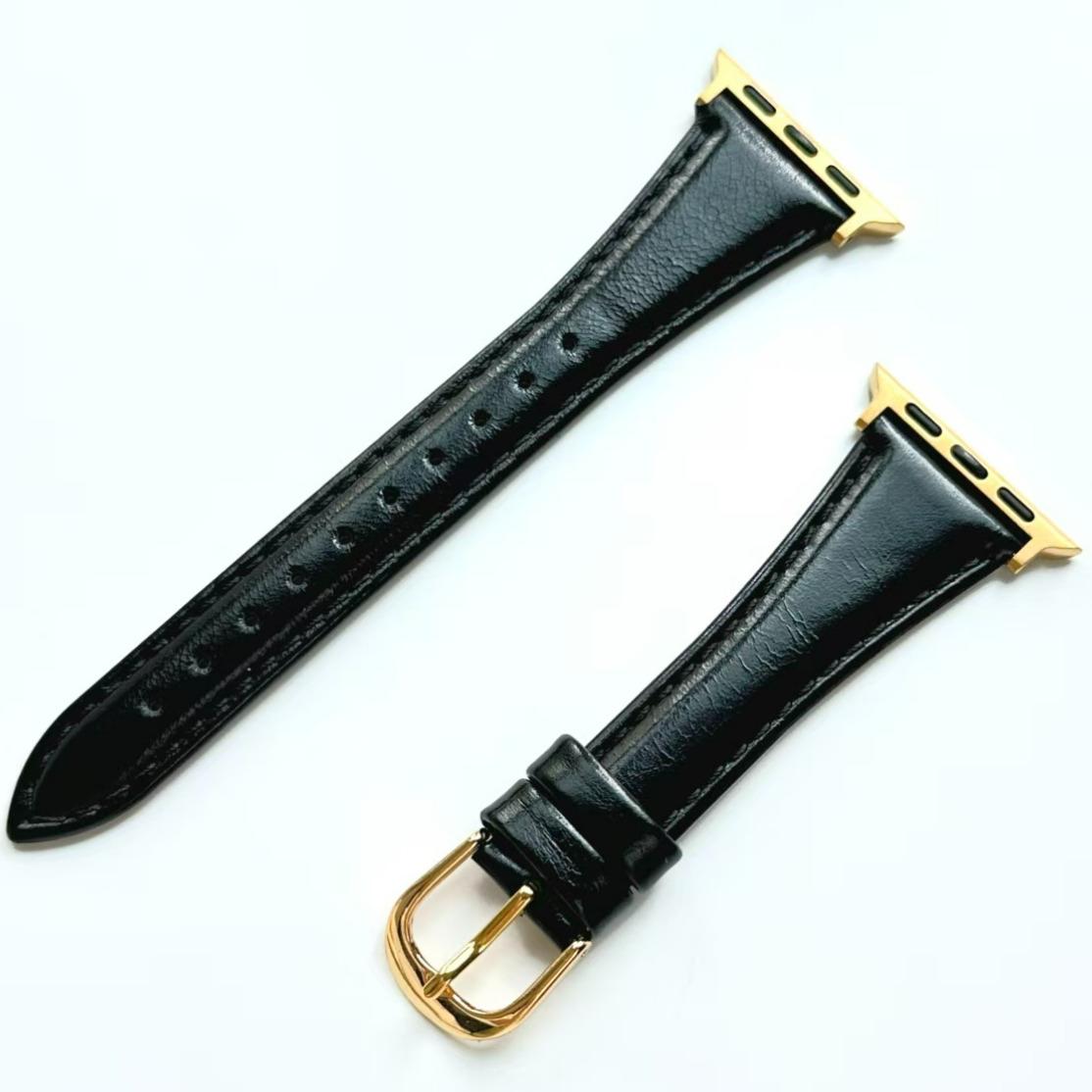 

Genuine Leather Watch Strap for Apple Watch Bands 38 40 41 42 44 45 46 49mm Pull-up Genuine Leather Correa for iWatch S11/10/9/8 38 40 41mm чёрный