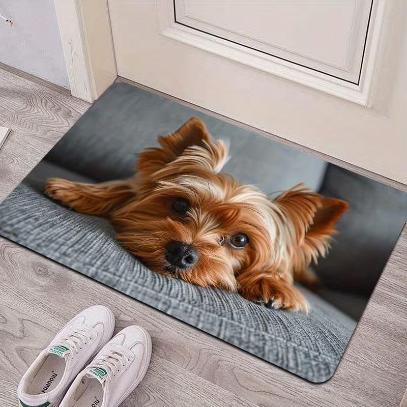 Cute Pug Welcome Home Doormat Spring Summer Outdoor Theme Fade-Resistant Soft Comfort Mat Suitable for Indoor Outdoor Home Decor